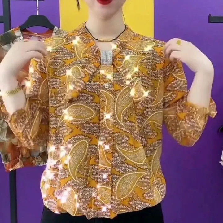 Новая шифоновая рубашка для матери среднего возраста модная маленькая в