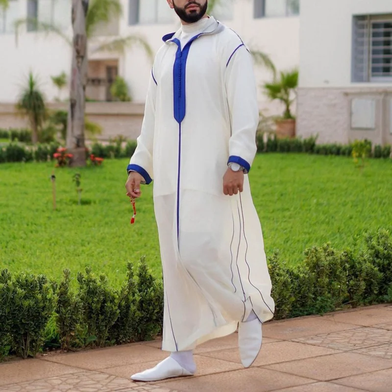 

Внешнеторговая независимая станция Slim Fit, мусульманская, белая, стандартная Мужская мусульманская модель