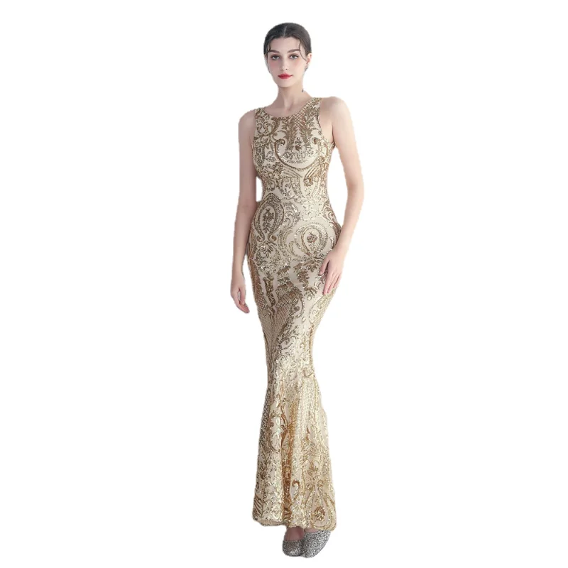 

Women's Sexy Backless Stage Party Long Evening Dresses