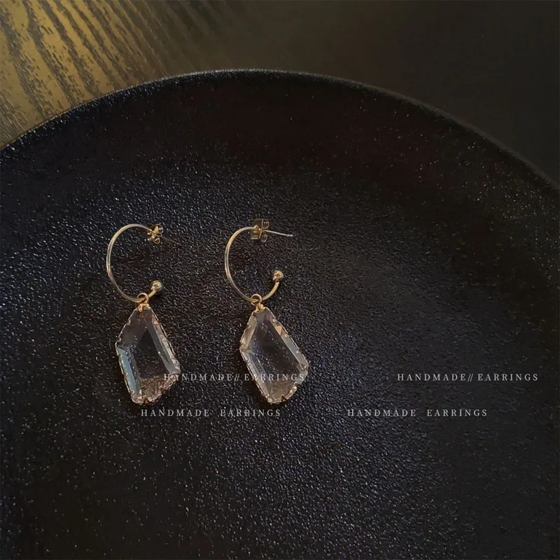 

Женские серьги в Корейском стиле, серьги из серебра 925 пробы с иглами в форме истинного золота с кристаллами, Корейская версия