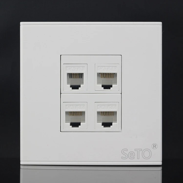 SeTo 86 Тип Три RJ45 Cat5e сеть и один RJ11 Cat3 телефонная панель настенная розетка кейстон