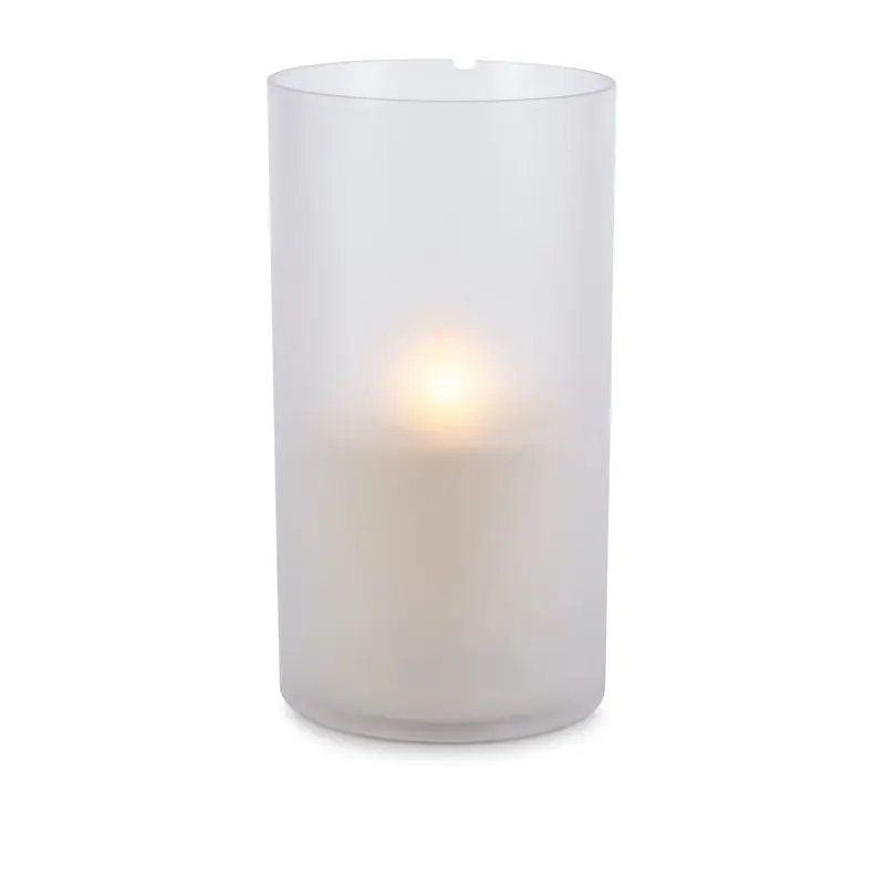 

Внутренний/наружный 5-дюймовый D x 9-in H™Свеча ручной работы восковая свеча в мягком серо матовом стекле с эксклюзивным™Светящийся