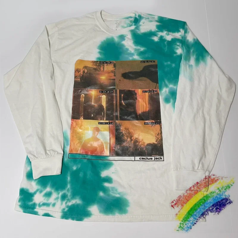 

Футболка Tie-dye с принтом Трэвиса Скотта, кактуса Джека, майка для мужчин и женщин, лучшее качество, Летний стиль, топы с длинным рукавом, футбо...