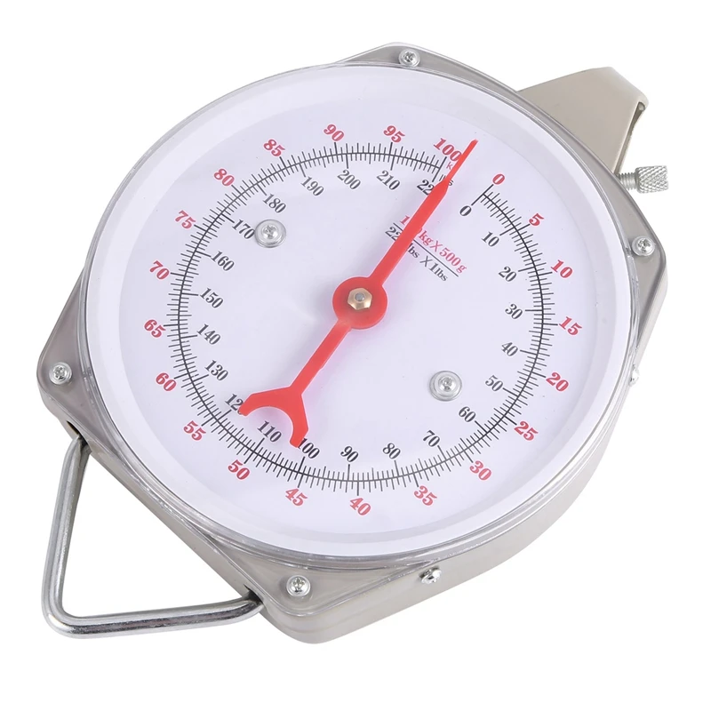 ГОРЯЧАЯ ПРОДАЖА 100 кг 220 фунтов подвесные весы механические из сплава с 12 крючками