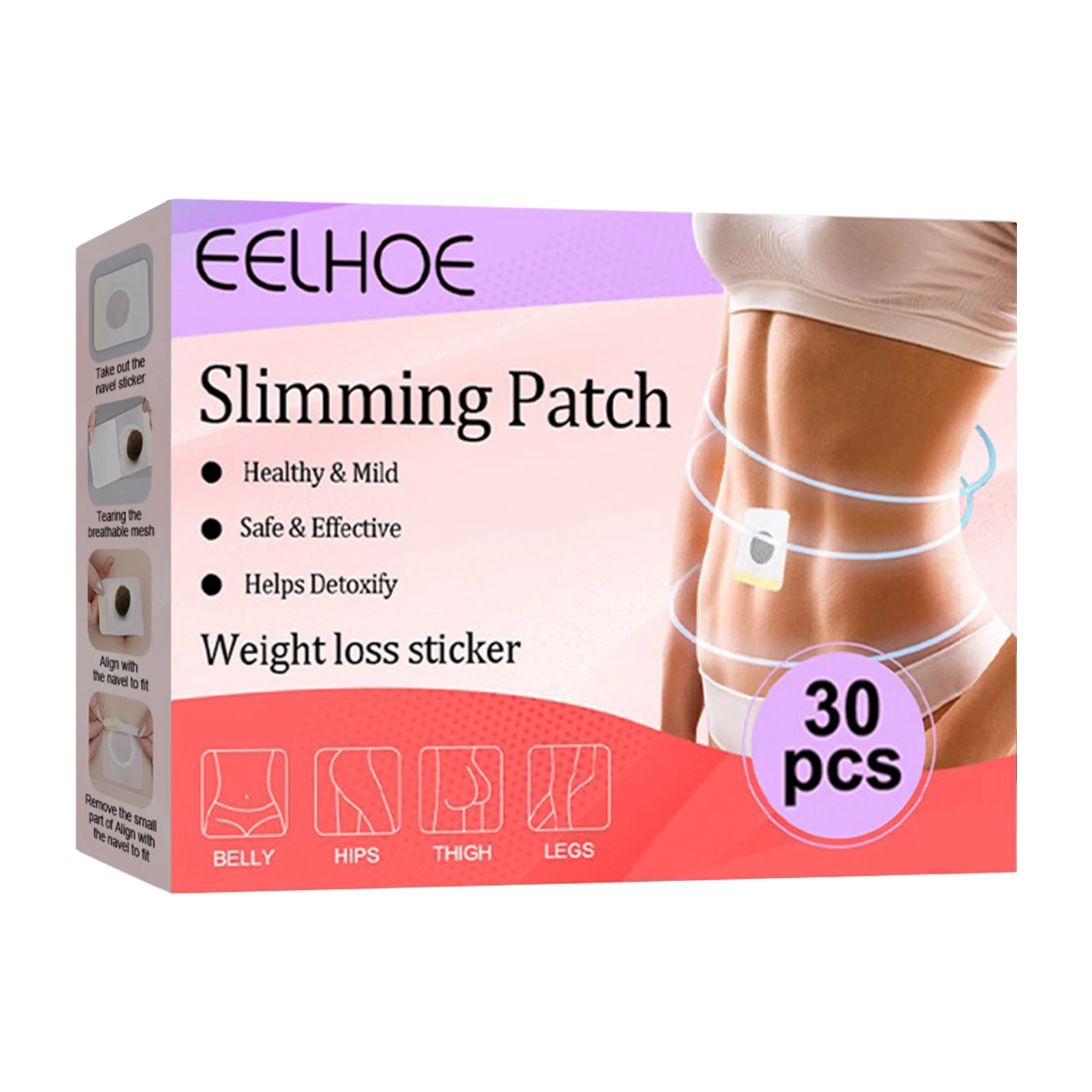 

30/60 шт., наклейки на пупок для похудения