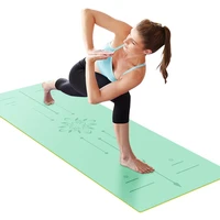 lezyan color pu natural rubber anti skid yoga mat sweat absorption fitness wholesale position line workout meditation cushion