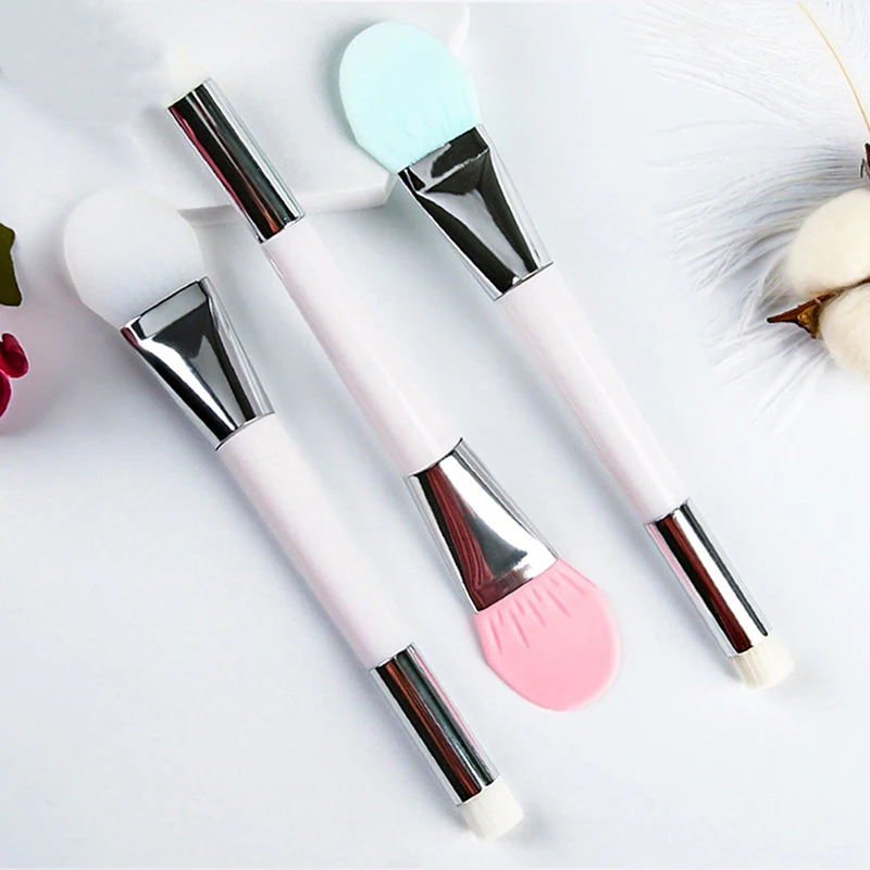 

2 в 1 двухсторонняя Кисть для макияжа, основа для макияжа, аппликатор для смешивания грязи, инструменты для ухода за кожей лица, Силиконовые кисти для макияжа