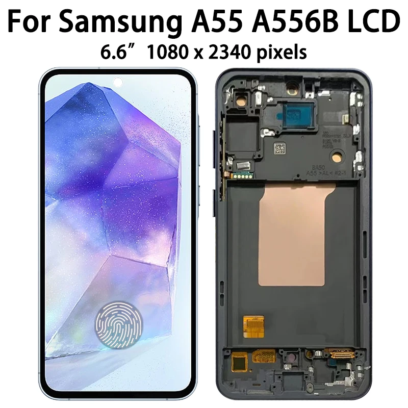 6 ''Super AMOLED для Samsung A55 5G ЖК-дисплей с цифровым преобразователем сенсорного
