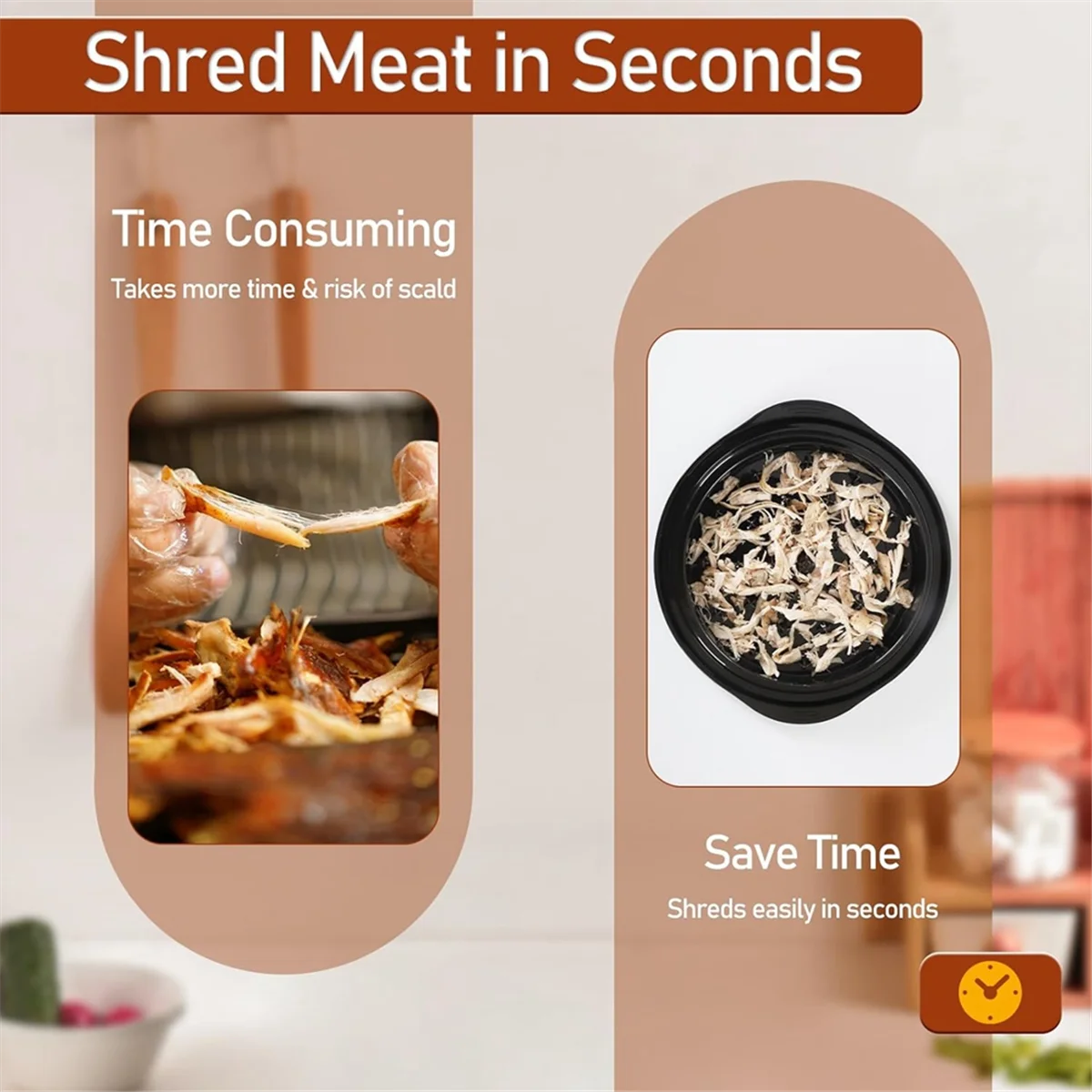 Измельчитель курицы измельчитель мяса с ручками и нескользящей основой