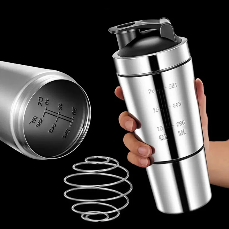 

Stainless Steel Shaker Bottle Whey Protein Blender Bottle Protein Powder Mixing Cup Water Bottles Gym Sport Travel Water Cup