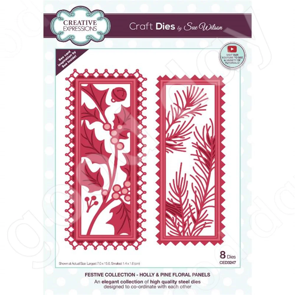 

Holly & Pine Floral Metal Cutting Dies Scrapbook Diary Decoration Stencil Embossing Template Diy Greeting Card Handmade New 2022