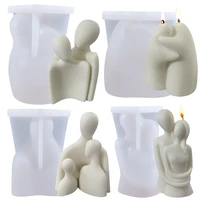 men and women hug modeling silicone mold molds silicone candle mould 3d figure statue candle mould diy couple candle mould