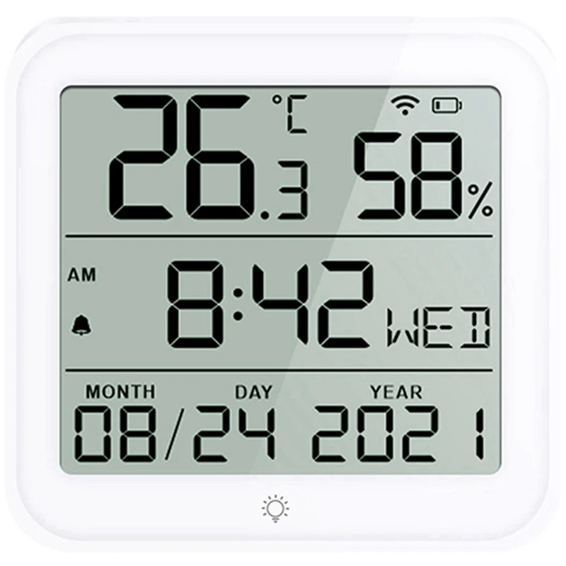 

1 Piece Intelligent Temperature And Humidity Clock Temperature And Humidity Sensor Temperature And Humidity Clock White