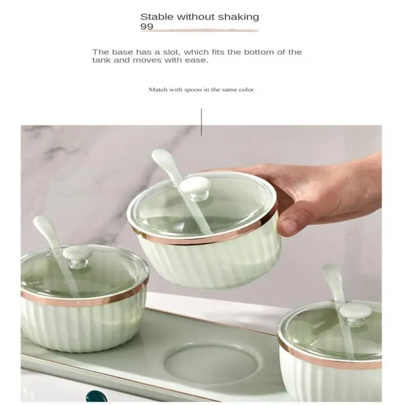

Salt Pot Kitchen Combination Set Household Salt Monosodium Glutamate Seasoning Box Seasoning Pot Set Combination Seasoning Box