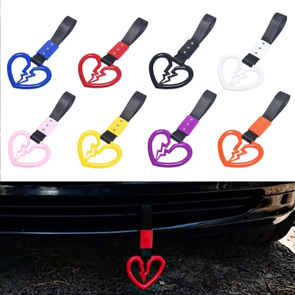 

1pcs Broken Love Train Bus Handle Hand Strap Ring Heart Charm Strap Styling Accessories Drift Strap Drift Auto Car M4S1