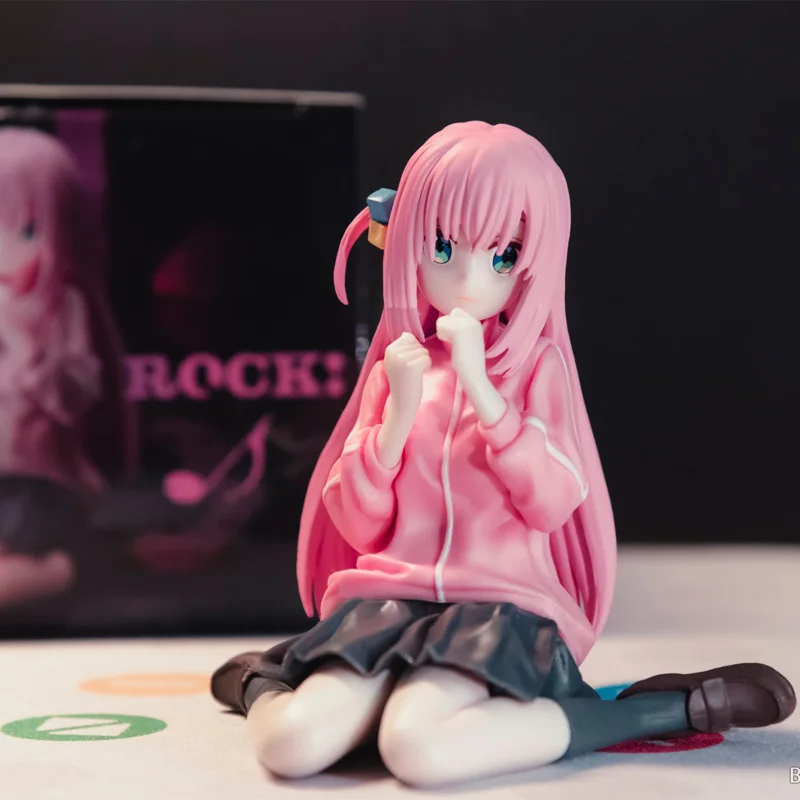 

8cm Anime Bocchi The Rock Figures Hitori Gotoh Kawaii Sitting Position Doll Action Figure Collectible Model Toys Birthday Gifts