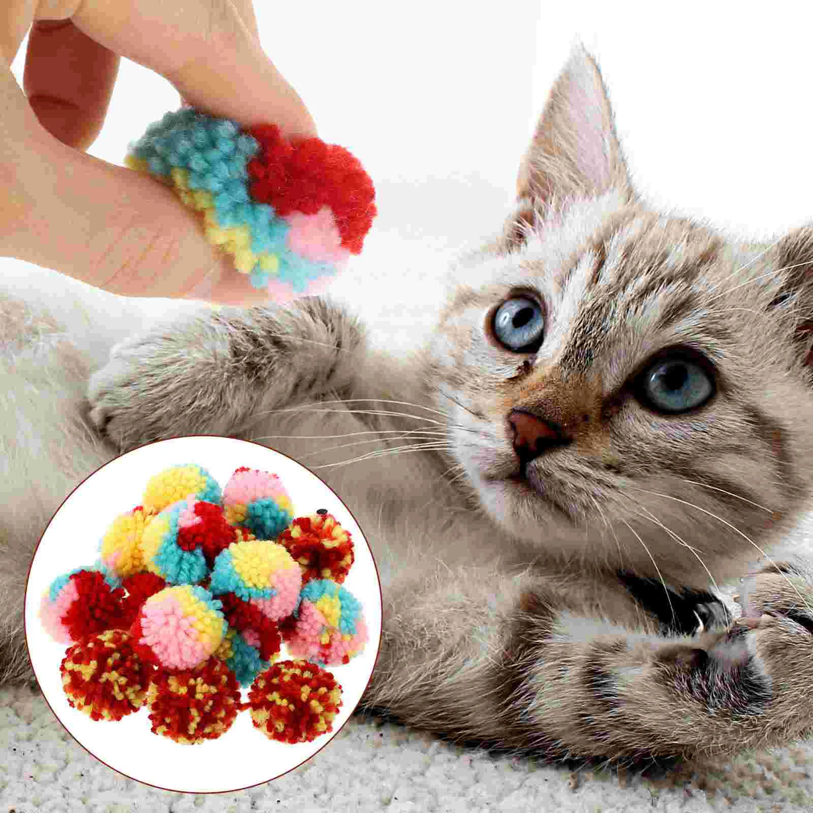 

15 Pcs Toys Cat Plush Ball Bite-resist Balls Indoor Self Diversion Chewing