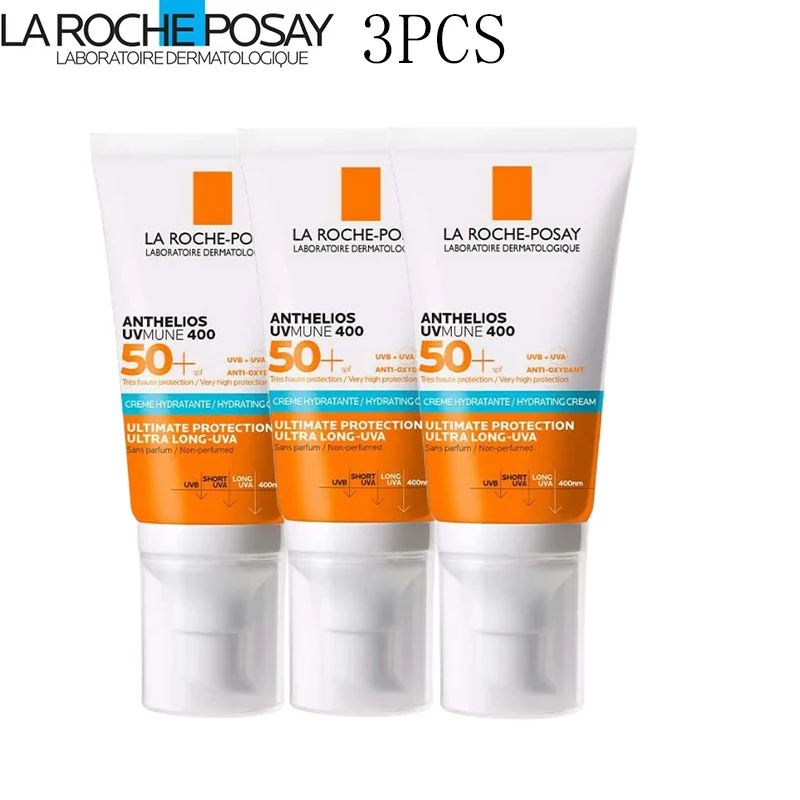 

3pcs La Roche Posay ANTHELIOS Uvmune400 SPF 50+ Face Sunscreen Anti Shine Anti Brillance Oil Control for Sensitive and Dry Skin