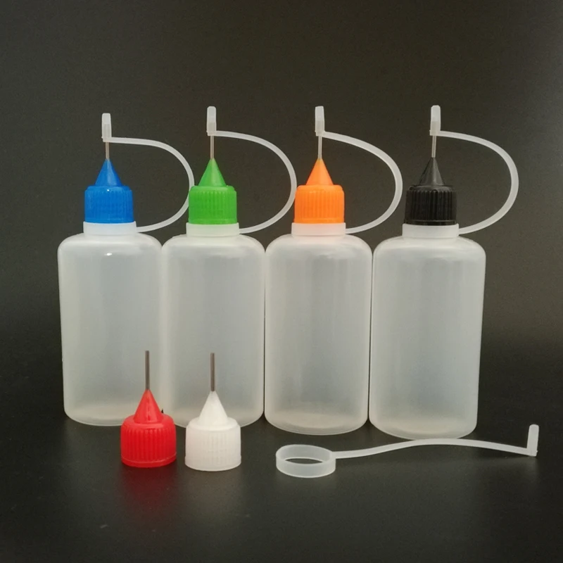 

100Pcs 50ml Needle Tip Bottles Can Be Glue Applicator Paint For DIY Scrapbooking Craft E Liquid Refillable Vials