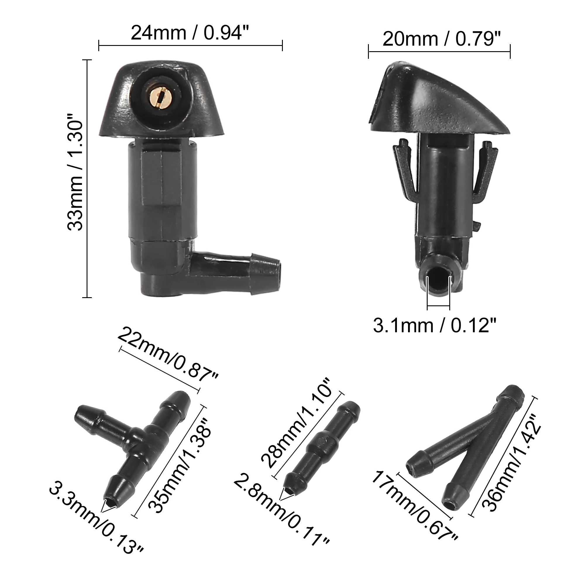 X Autohaux форсунки омывателя лобового стекла с разъемом для шланга комплект из 5 Honda