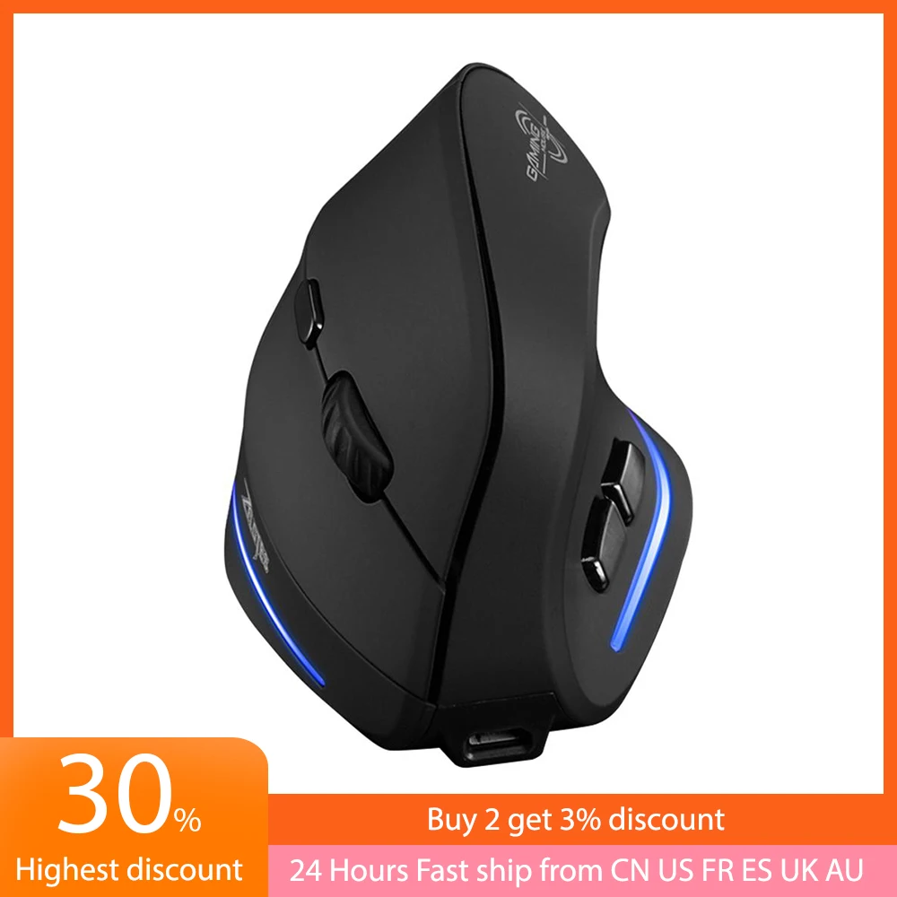 

ZELOTES F-35 2.4GHz Vertical Wireless Mouse 2400DPI 6 Buttons Ergonomic Optical Computer Gaming Mouse Gamer Mice For Laptop PC