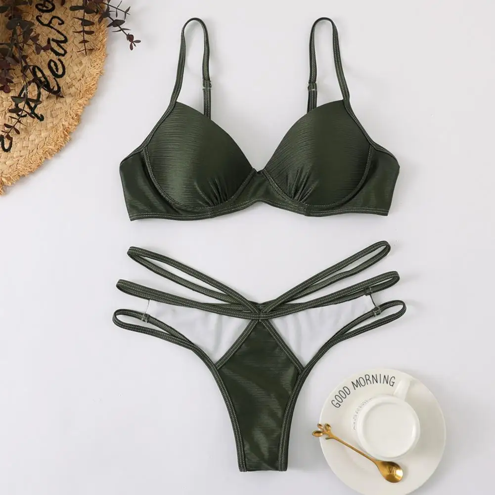 

2Pcs/Set Bathing Suit Backless Women Bikini Split Type Women Bikini