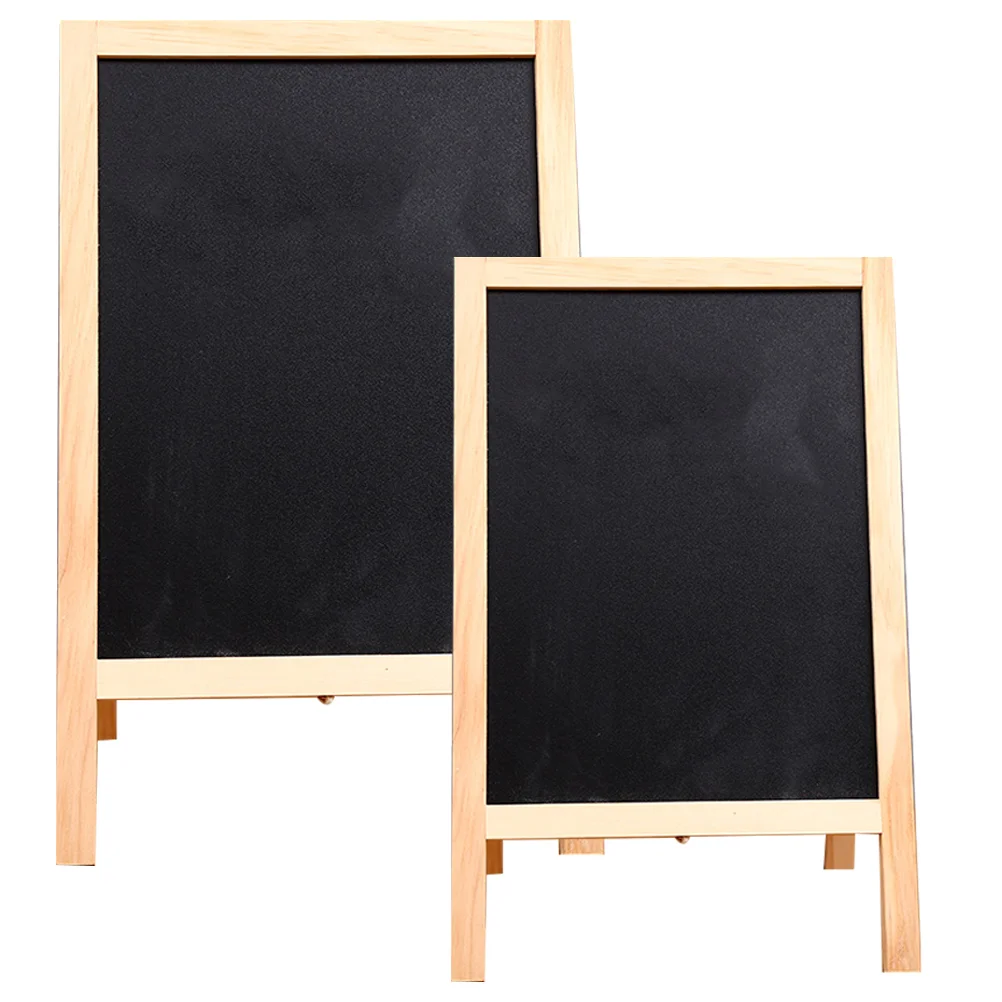 

2 Pcs Double Sided Small Blackboard Mini Chalk Kids Boards Student Chalkboard Multi-function Vertical Wood Answer Child