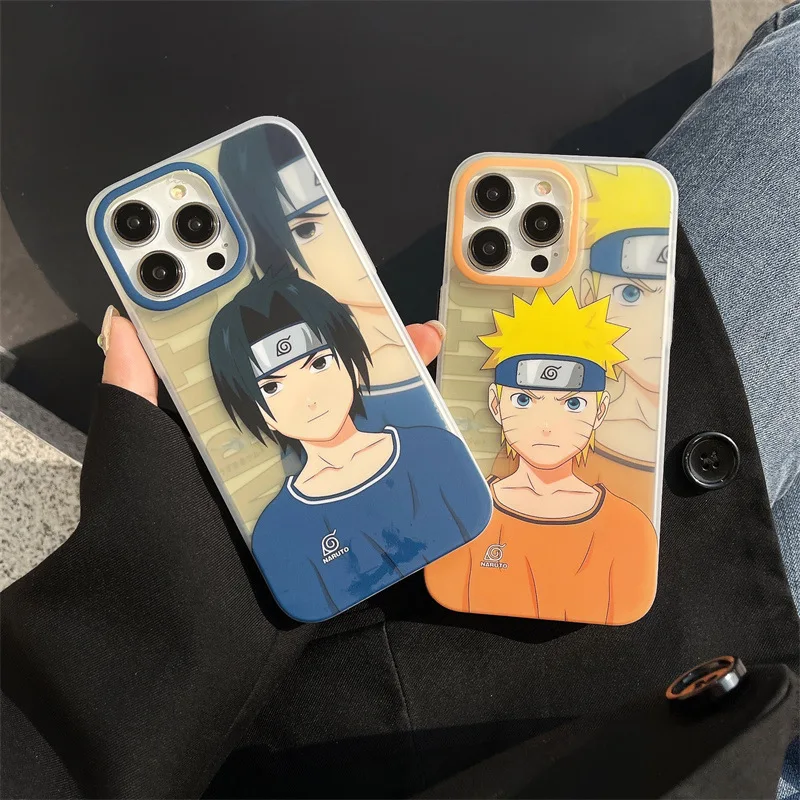 

Двухсторонний модный художественный идеальный чехол Naruto Sasuke для IPhone 11 12 13 14 Pro Max Plus, мультяшный чехол для телефона, задняя крышка, игрушка в подарок