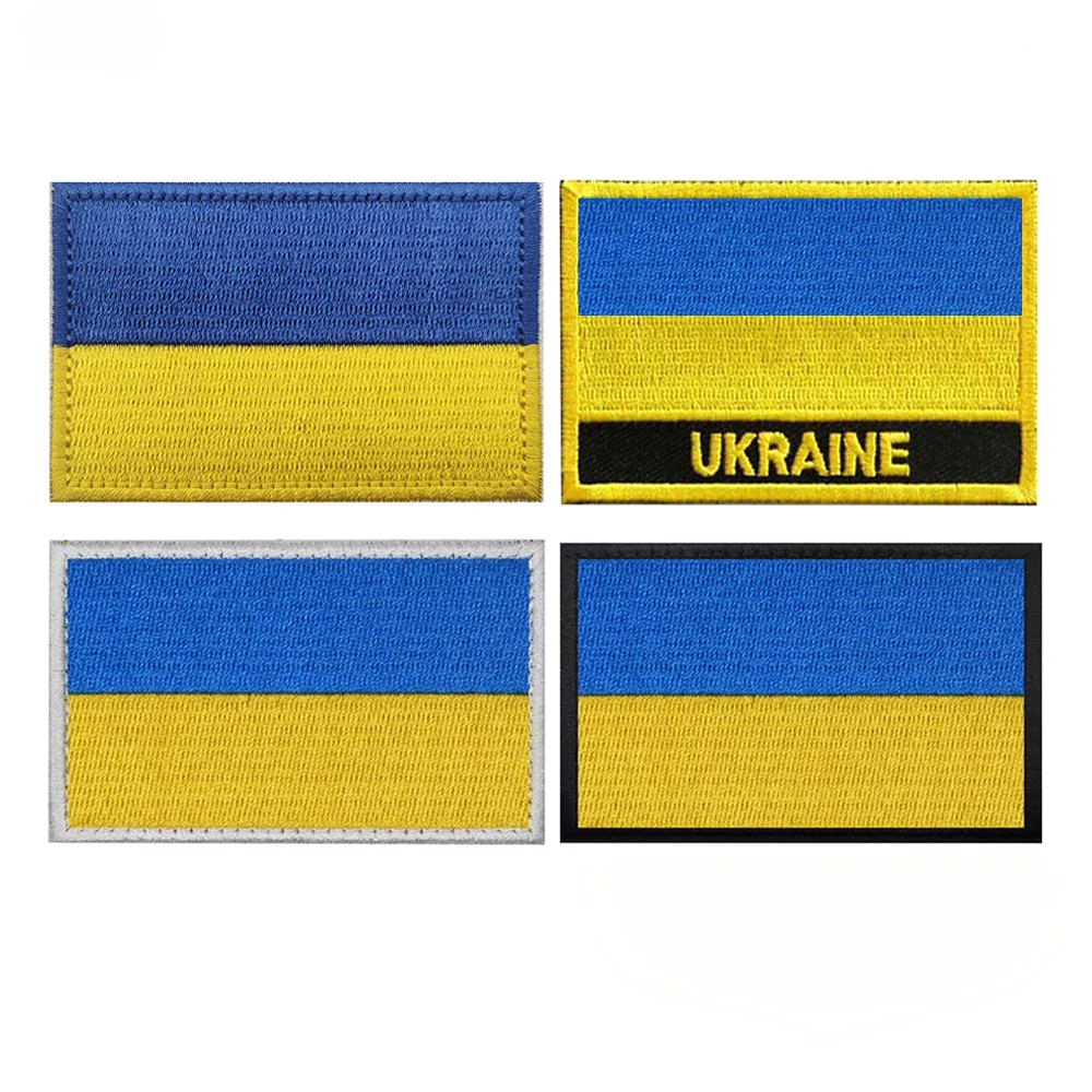 

Embroidered Cloth Sticker Ukrainian Flag 8cm*5cm Outdoor Tactical Patch Hook&loop Design Badges on Backpack DIY Military Patch