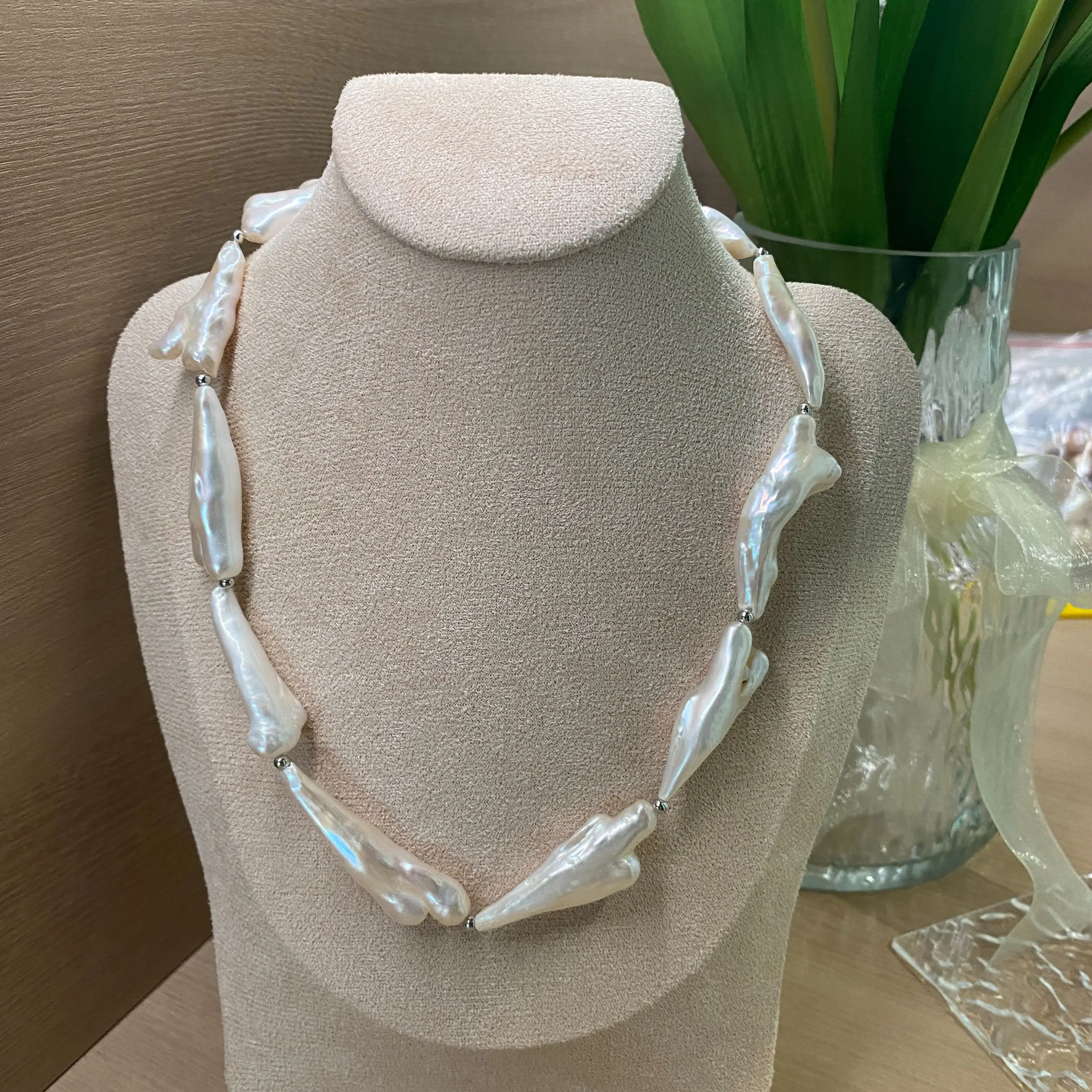 

Baroque Freshwater Pearl Necklace Genuine Pearl Unique Design Women Statement Choker Boho Collier Hand Made Special Jewelry