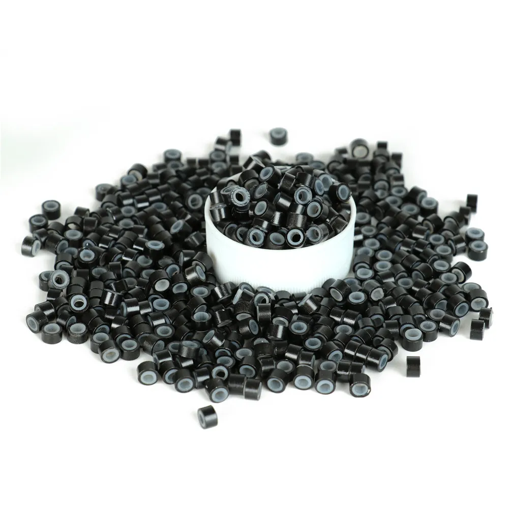 

5 Colors Optional Hair Ring 500 Pcs 5mm Silicone Lined Micro Rings Links Beads for I Tip Hair Extension Tools