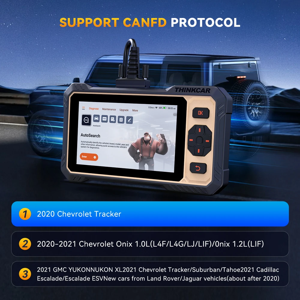Фото Диагностический инструмент Thinkcar Thinkscan 662, сканер OBD2 для 4 систем, 12 функций сброса, пожизненное бесплатное обновление, двунаправленное управление, инструмент для сканирования автомобилей. №3