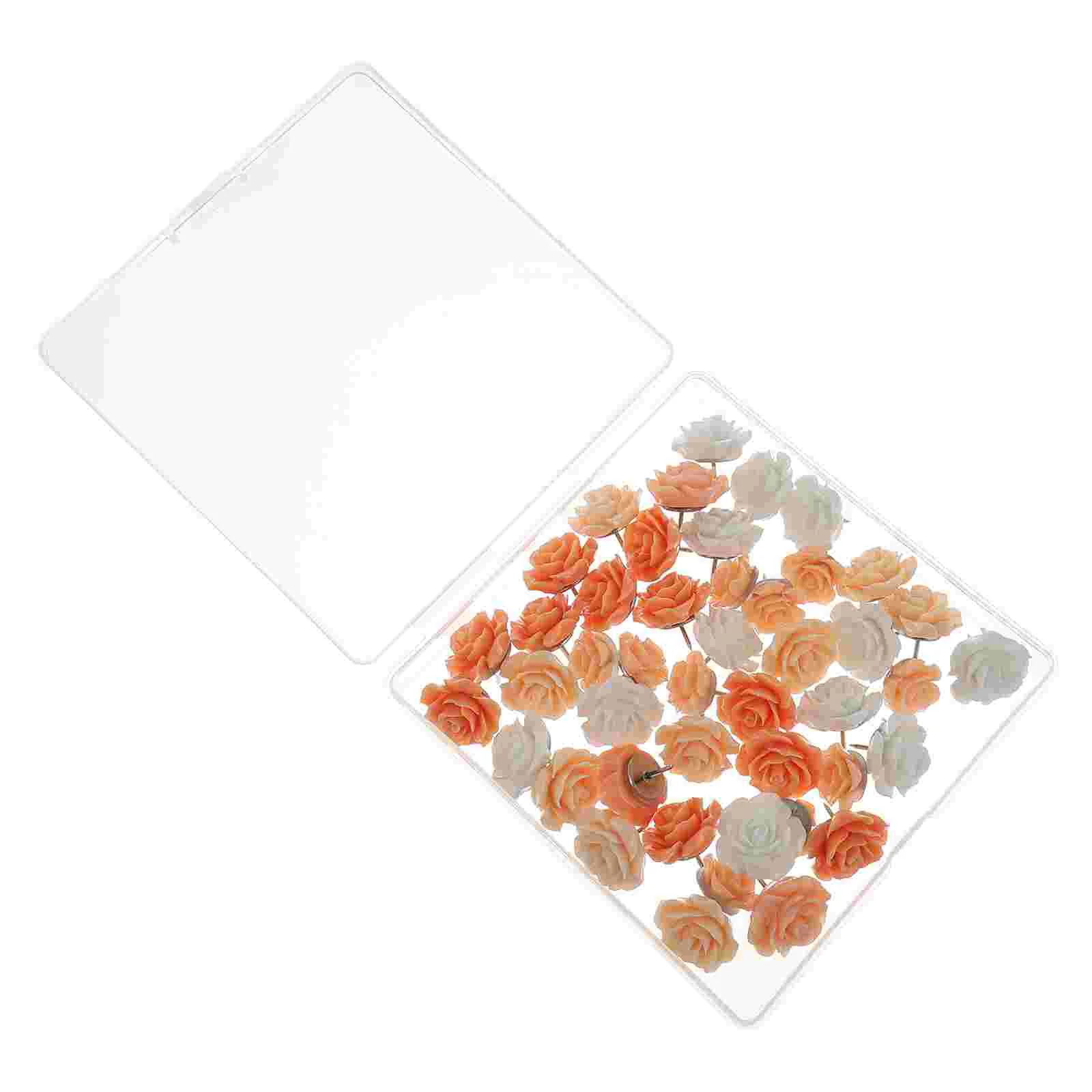 

40 PCS Flower Pin Office Cork Board Pushpin Decorative Thumb Steel Wire Thumbtack