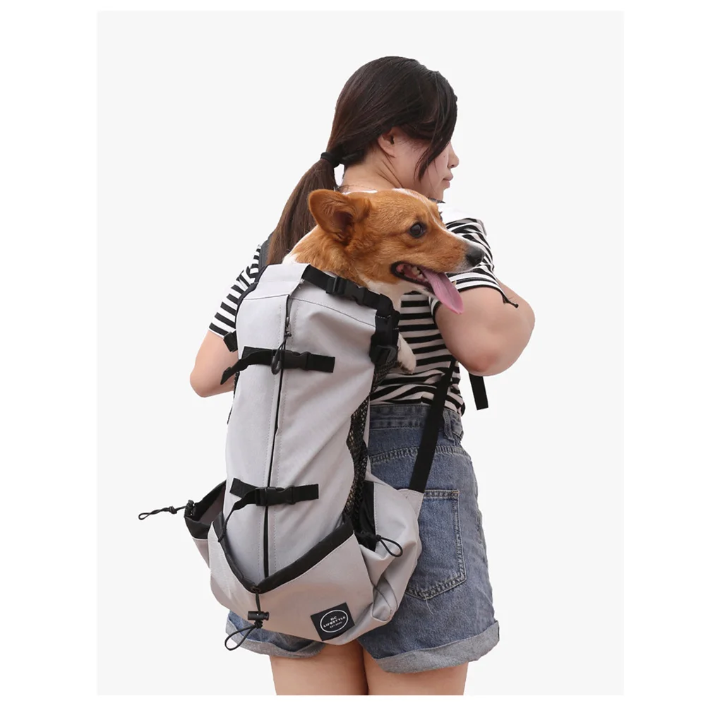 

Pet Carrying Backpacking Traveling Rucksack Adjustable Knapsack Mesh Cloth