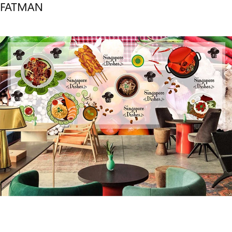 3d обои FATMAN на заказ красочные вкусные картины фаст-фуда настенное украшение