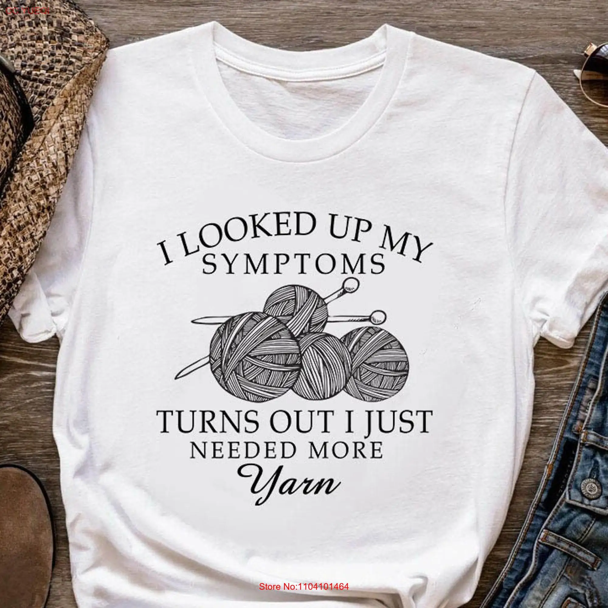 Вязаная футболка I Just Need More Пряжа Вязание Knitter Love To Lover KI301WM01 с длинными или