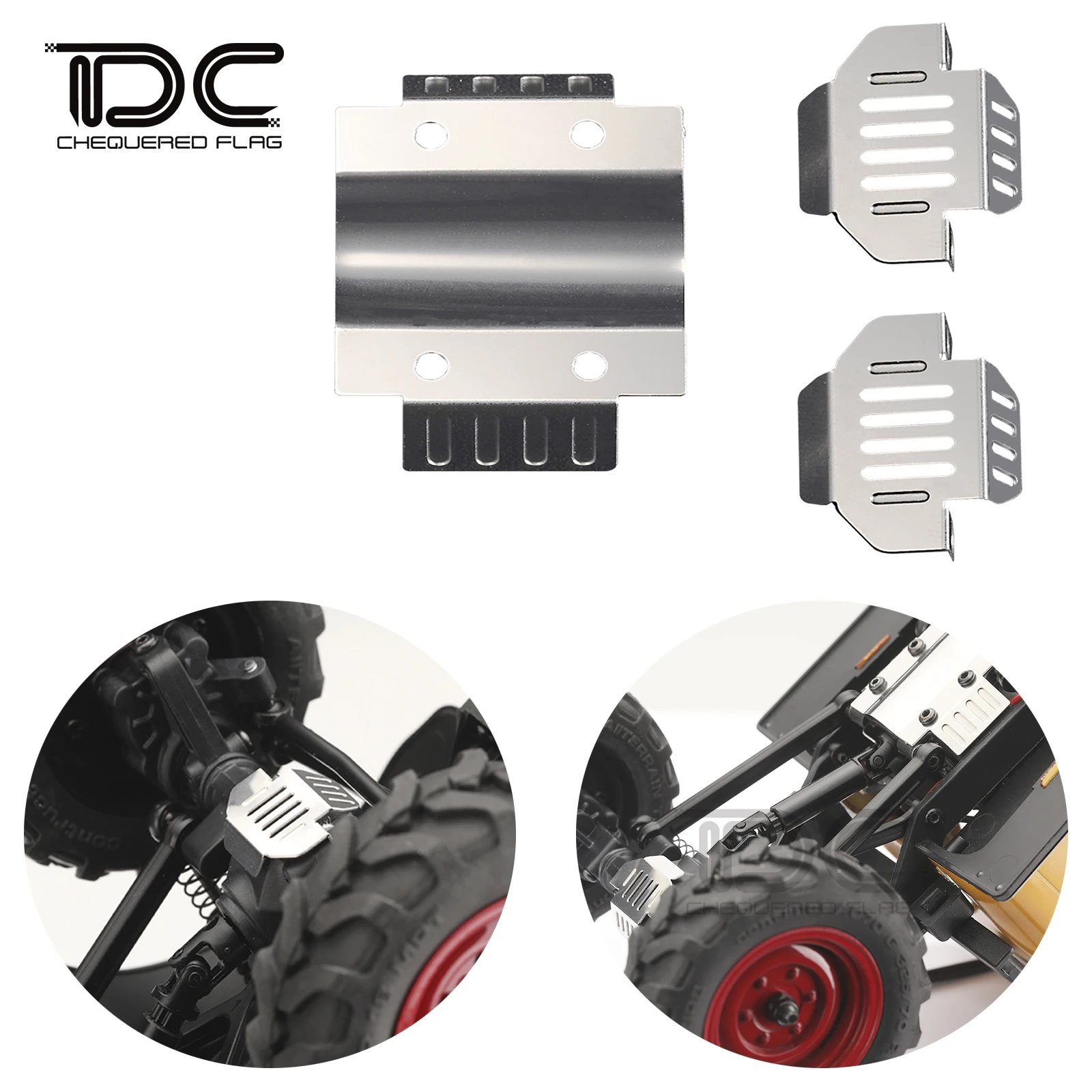 

3PCS Metal Armor Chassis Guard Axle Protector for FMS FCX24 1/24 Scale RC Crawler Truck Wagon Upgrade Accessories Armour Parts