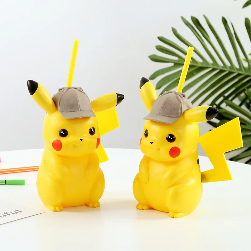 

Pokemon Cute Big Detective Pikachu Water Cup Movie Anime Straw Cup Water Cup Pikachu Cup Cartoon Water Cups Girl Boy Gift