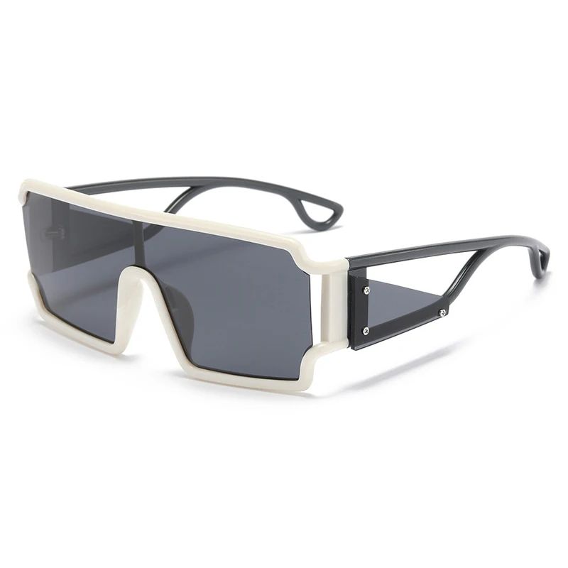 

Солнцезащитные очки Y2K в стиле панк для мужчин и женщин, винтажные брендовые дизайнерские большие модные цельнокроеные солнечные очки с плоским верхом, с защитой от ультрафиолета