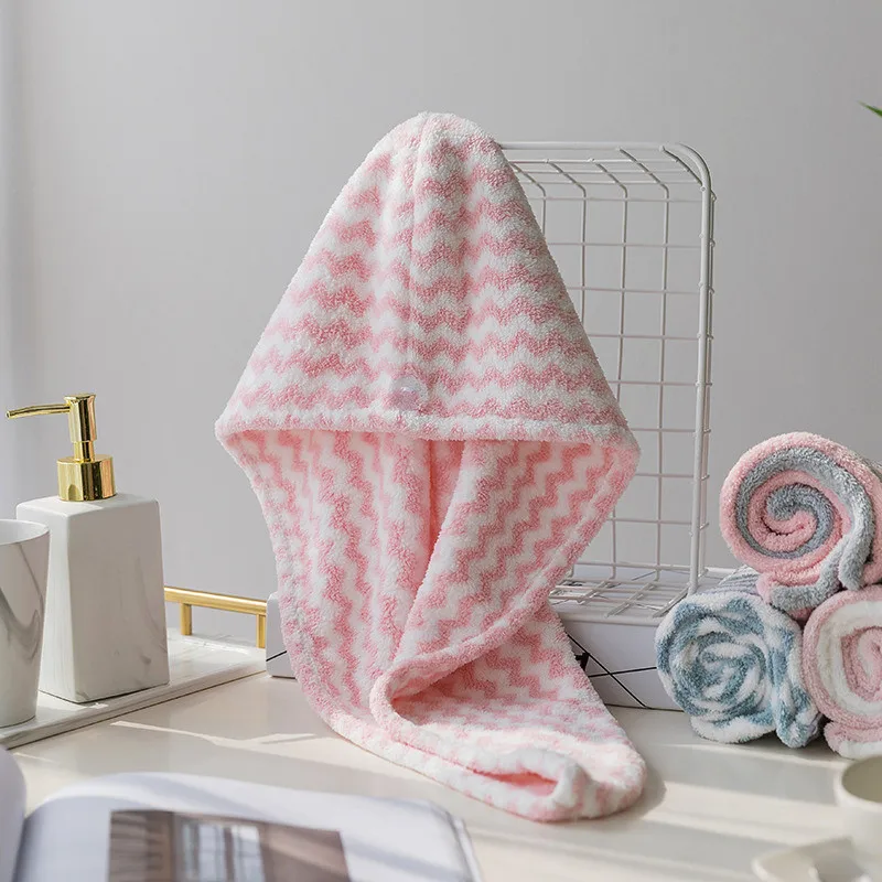 

Оптовая продажа, микро-волокнистая шапочка из кораллового бархата для сухих волос, женское впитывающее полотенце для сухих волос, новая милая шапочка для душа с перекрестными краями