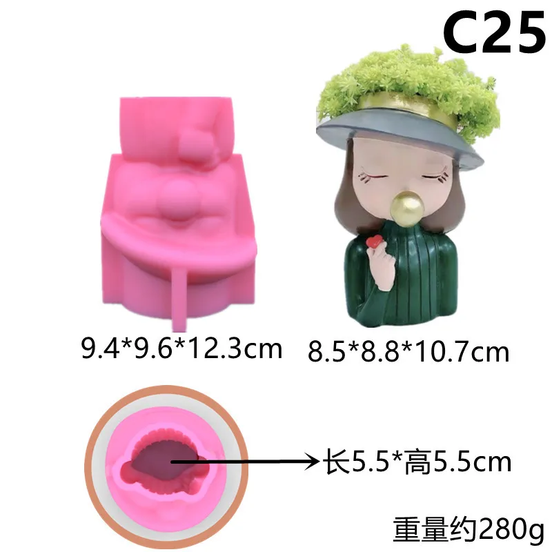 Сердце пузырь девушка сделай сам 3D Цветочный горшок силиконовая форма