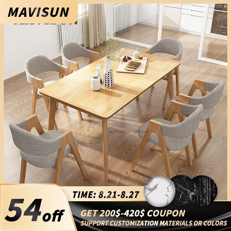 Combination Minimalist Small Apartment Solid Wood Dining Table Japanese Rectangular Furniture