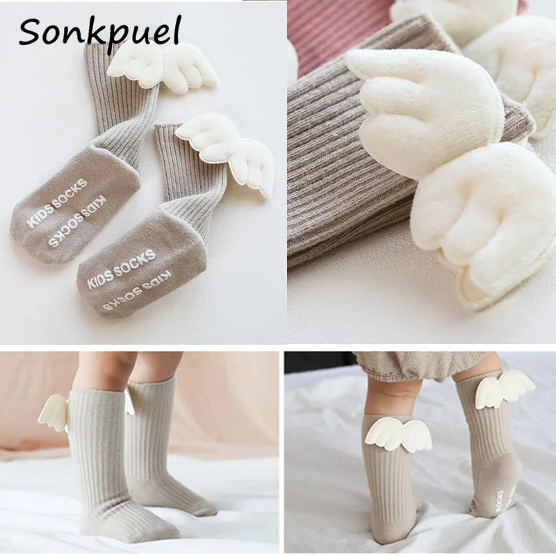 Носки до колен для маленьких девочек летние и осенние хлопковые носки с