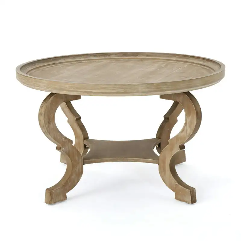 

Faux Wood Circular Coffee Table,