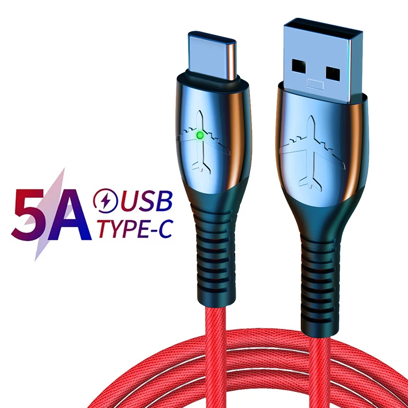 

LED USB Type C Cable QC 3.0 Quick Micro USB Data Charge For Xiaomi Samsung Huawei P40 Mobile Phone Charger USB 5A Fast Charging