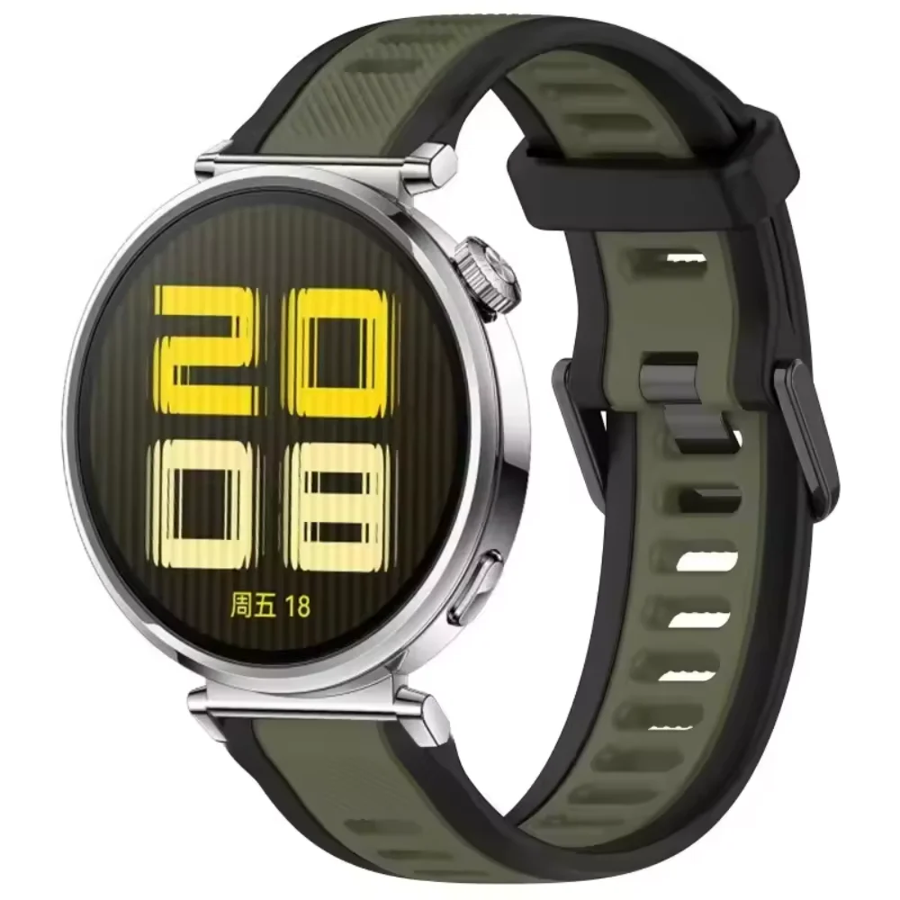 Фото Силиконовый ремешок 18/20/22 мм для Huawei Watch GT5/4 41 мм Pro 42 мм, двухцветный браслет для Huawei GT6/5/4 46 мм/Ultimate 2, аксессуары №5