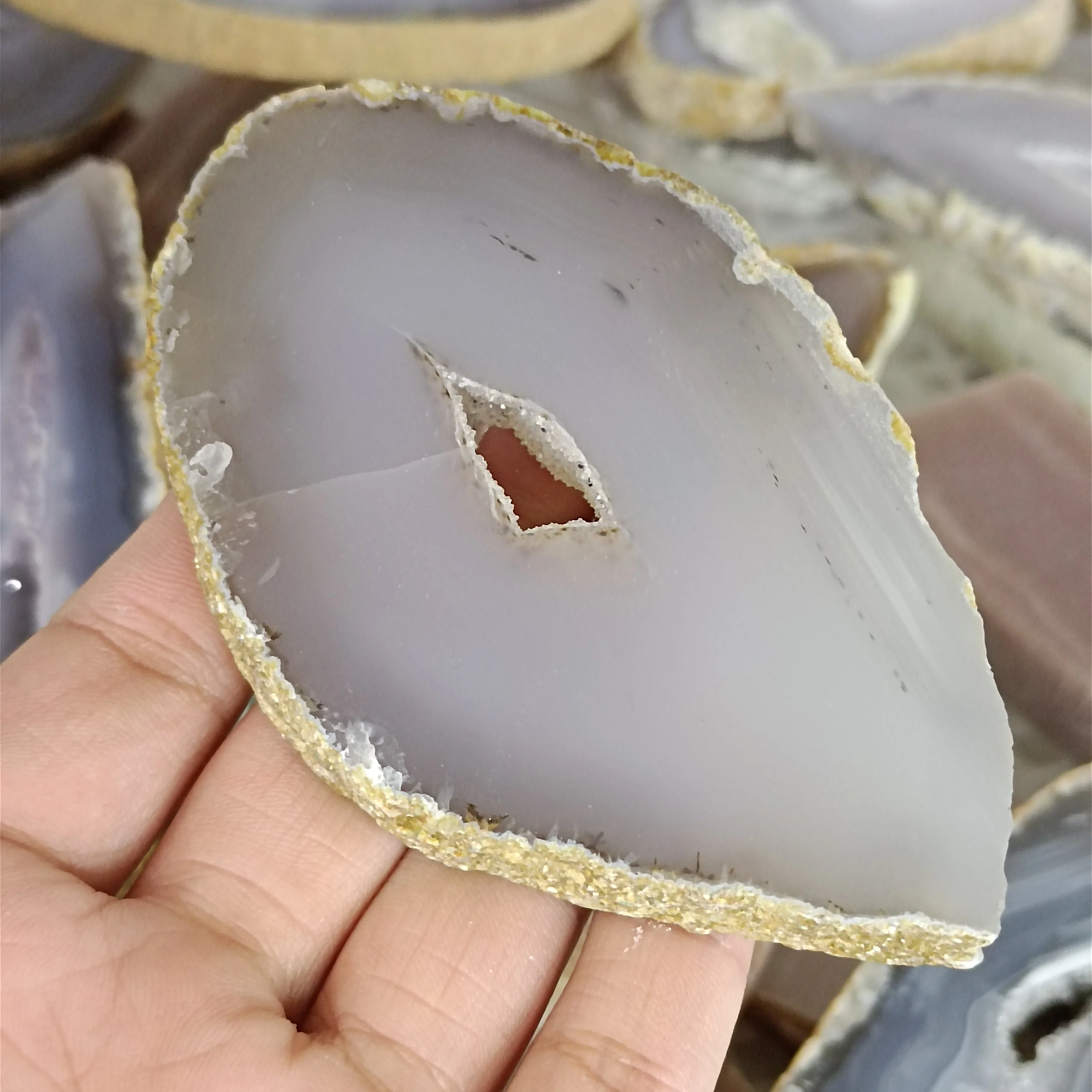 

1pc Natural crystals stone Agate Geode slice healing reiki stone energy minerals home decoration