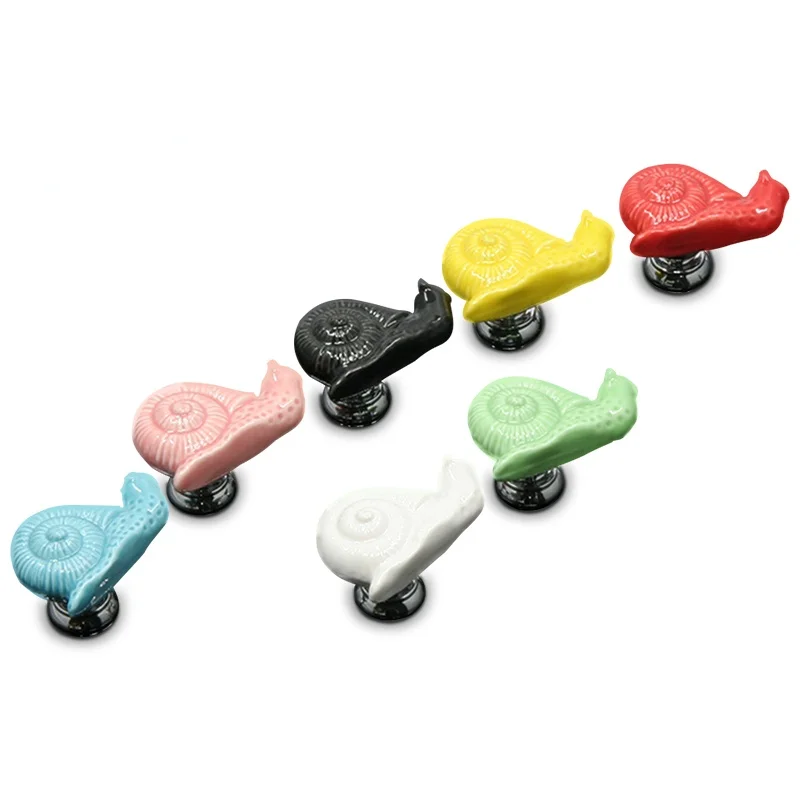 

Cartoon Snail Ceramic Handles Desk Drawer Knobs Kitchen Cupboard Door Handles for Kids Room Cabinet Handles Furniture Handle
