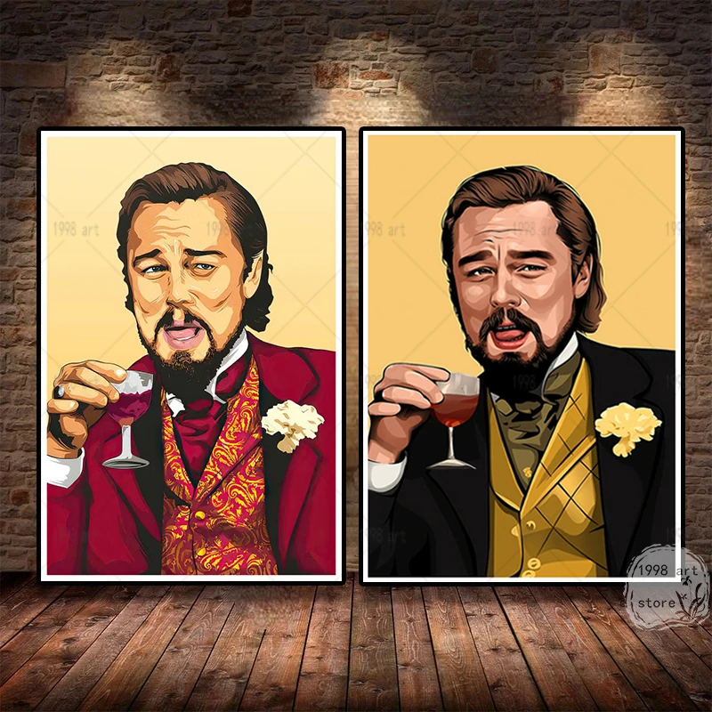 

Funny Calvin Candie Leo Laughing Django Meme Inspired Movie Art Poster Canvas Painting Wall Print Picture Living Room Home Decor