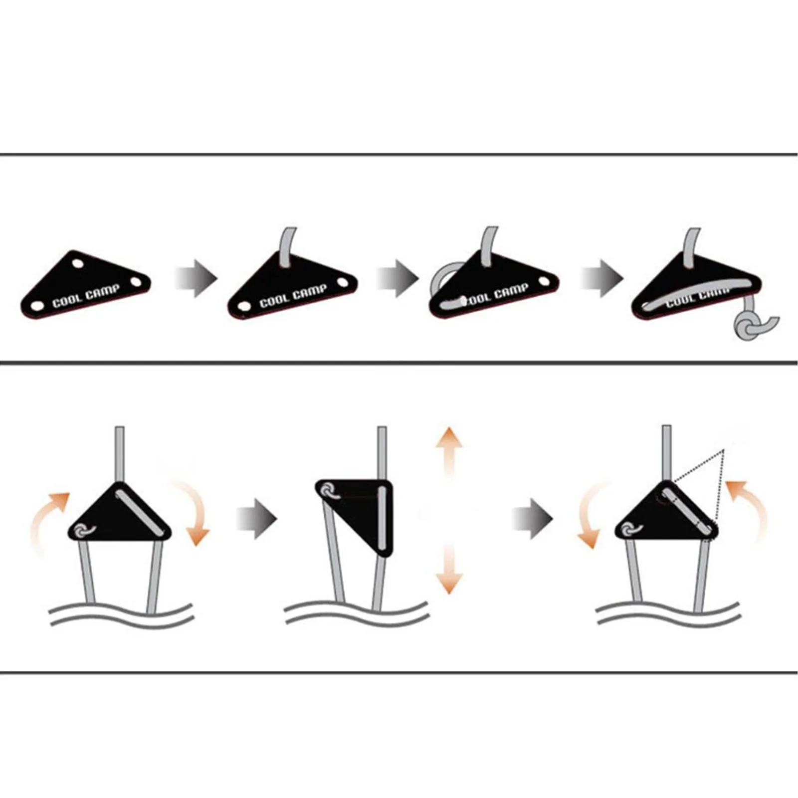 

8 Pieces Guyline Adjusters Tensioner Bent Runner for Backpacking